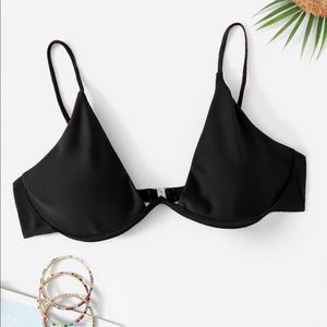 SHEIN black wire padded bikini top size M